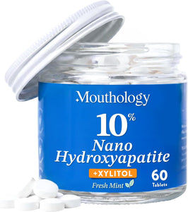 Experience Radiant Smiles with Our 10% Nano Hydroxyapatite Toothpaste Tablets - Fluoride Free, Whitening, and Enamel Care for Sensitive Teeth - Mint Flavor, 60 Pack, Made in the USA