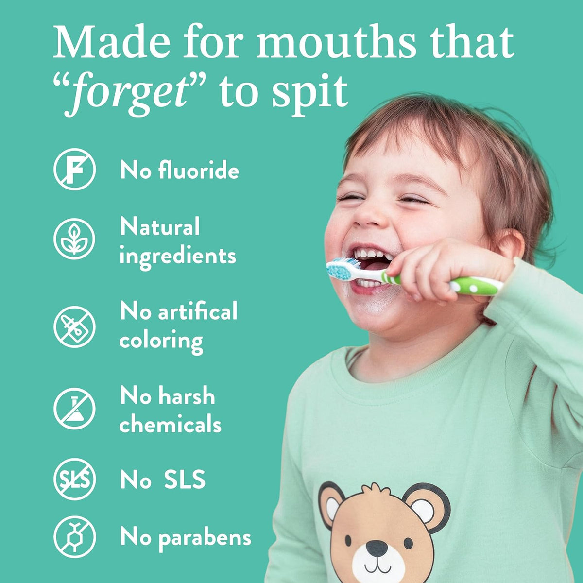 Hydroxyapatite Kids Toothpaste - Fluoride Free, Non-Toxic, and Xylitol Enhanced for All Ages - Subtle Mint Flavor, 4Oz