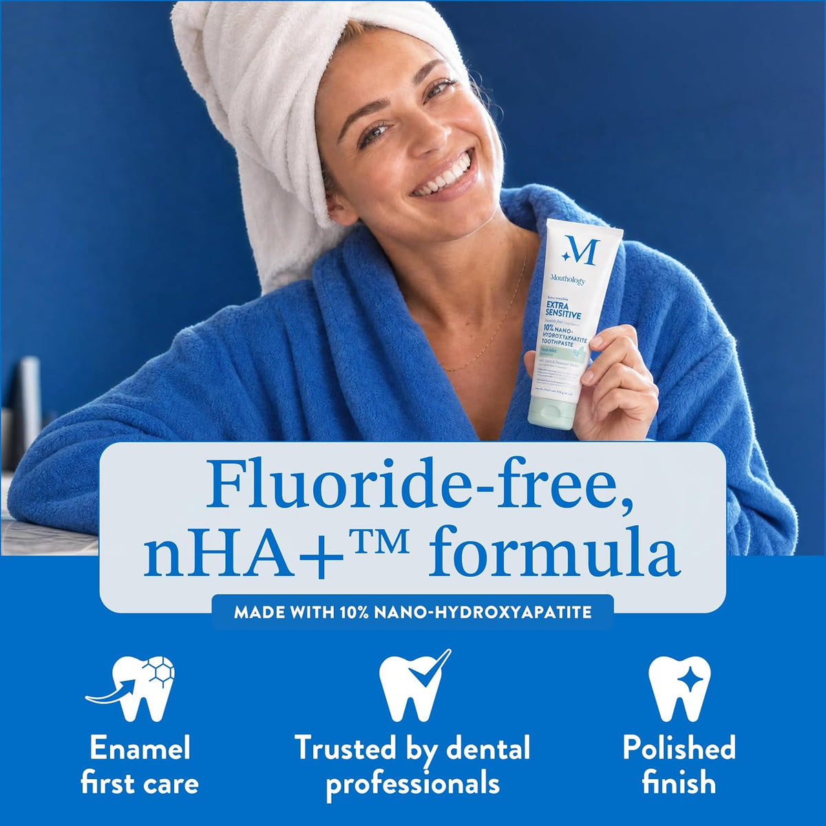 Extra Sensitive 10% Nano Hydroxyapatite Toothpaste | Extra Sensitive Relief with Potassium Nitrate + 10% Nano Hydroxyapatite. Fluoride Free, SLS Free, Remineralizing. USA Made.