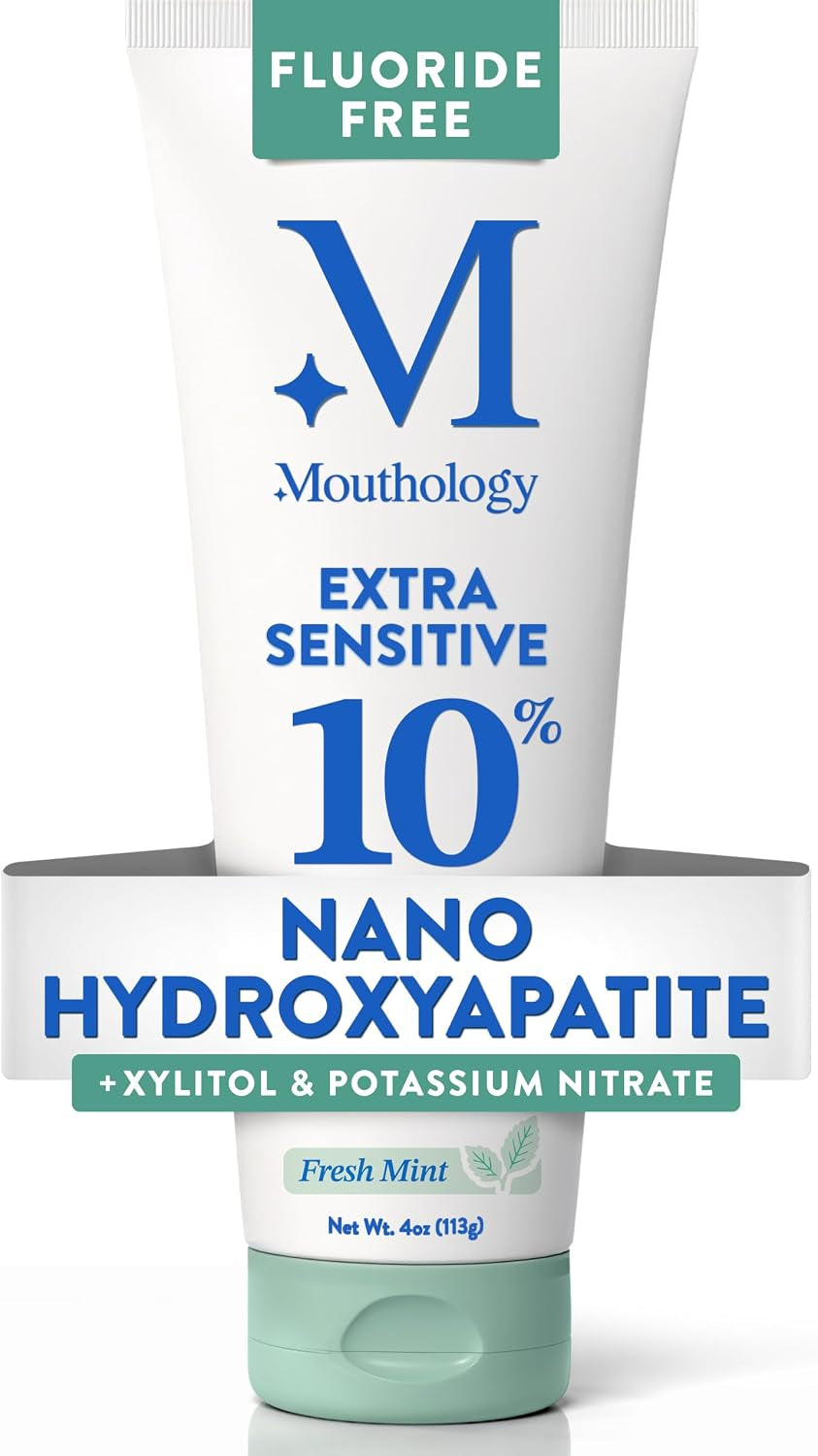 Extra Sensitive 10% Nano Hydroxyapatite Toothpaste | Extra Sensitive Relief with Potassium Nitrate + 10% Nano Hydroxyapatite. Fluoride Free, SLS Free, Remineralizing. USA Made.