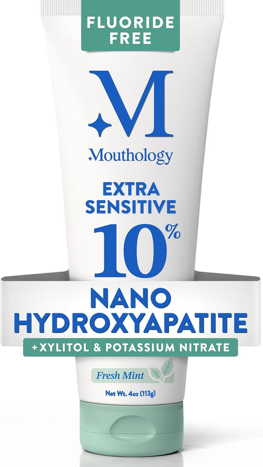 Extra Sensitive 10% Nano Hydroxyapatite Toothpaste | Extra Sensitive Relief with Potassium Nitrate + 10% Nano Hydroxyapatite. Fluoride Free, SLS Free, Remineralizing. USA Made.