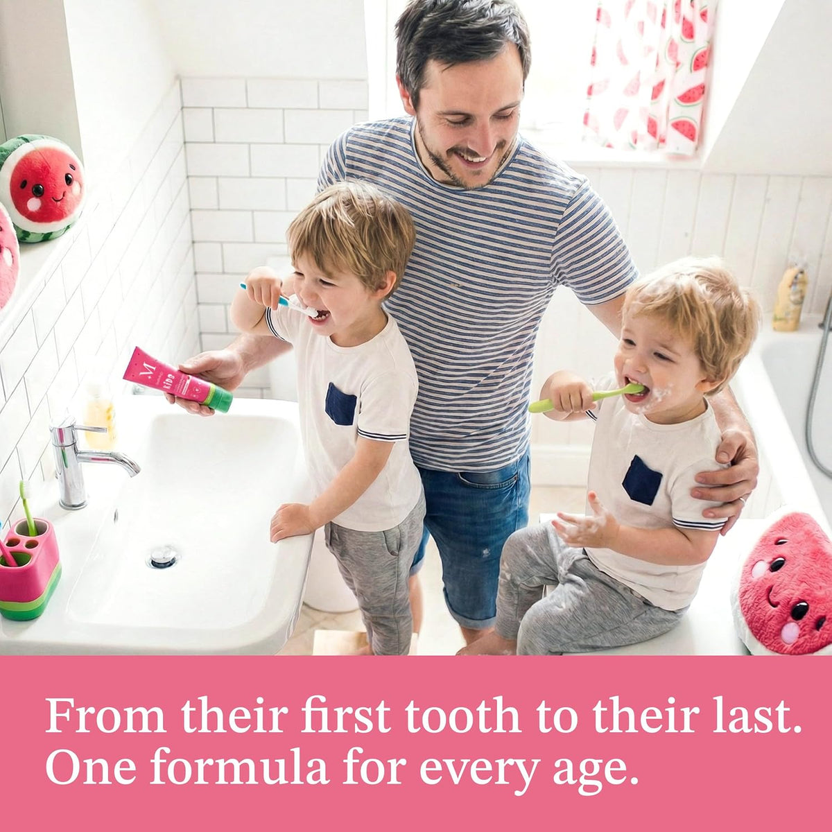 Hydroxyapatite Kids Toothpaste Fluoride Free with Xylitol, Non Toxic Fluoride Free Toothpaste for Kids, All Ages (1-3), (3-6) & (6-12) Watermelon, 4Oz