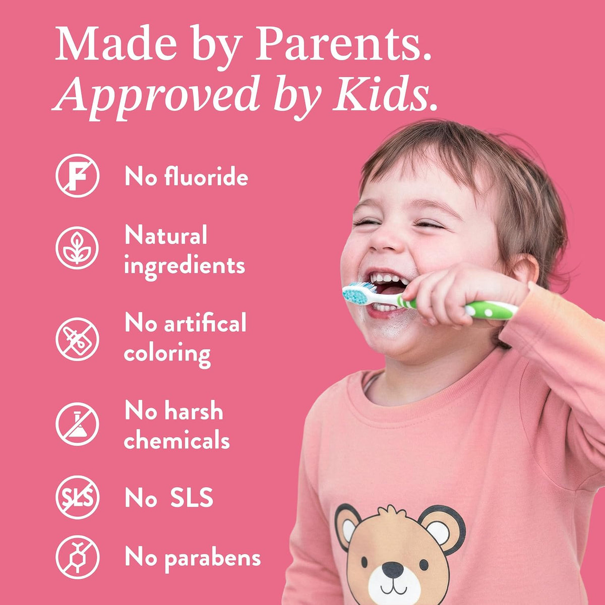 Hydroxyapatite Kids Toothpaste Fluoride Free with Xylitol, Non Toxic Fluoride Free Toothpaste for Kids, All Ages (1-3), (3-6) & (6-12) Watermelon, 4Oz